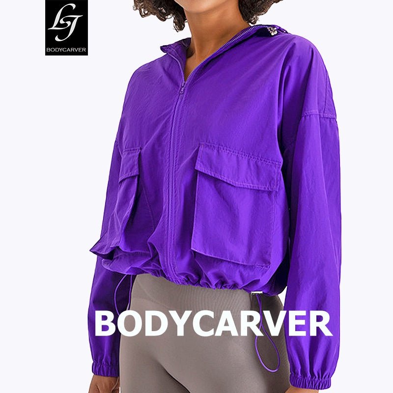 BC New Sports Zipper Jacket Women Hoodie Sun-protective Clothing Women's Running Casual Windbreaker WJK011 - BodyCarver
