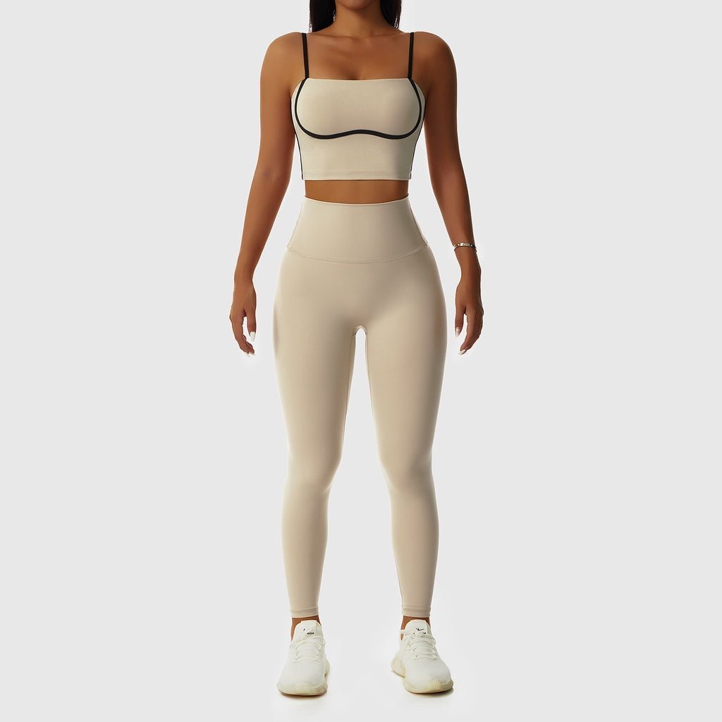 BC Stream Sports Wear Women Curved Line Fitness Yoga Set Wear Buttery Fabric Sports Bra High Elastic Yoga Pants - BodyCarver