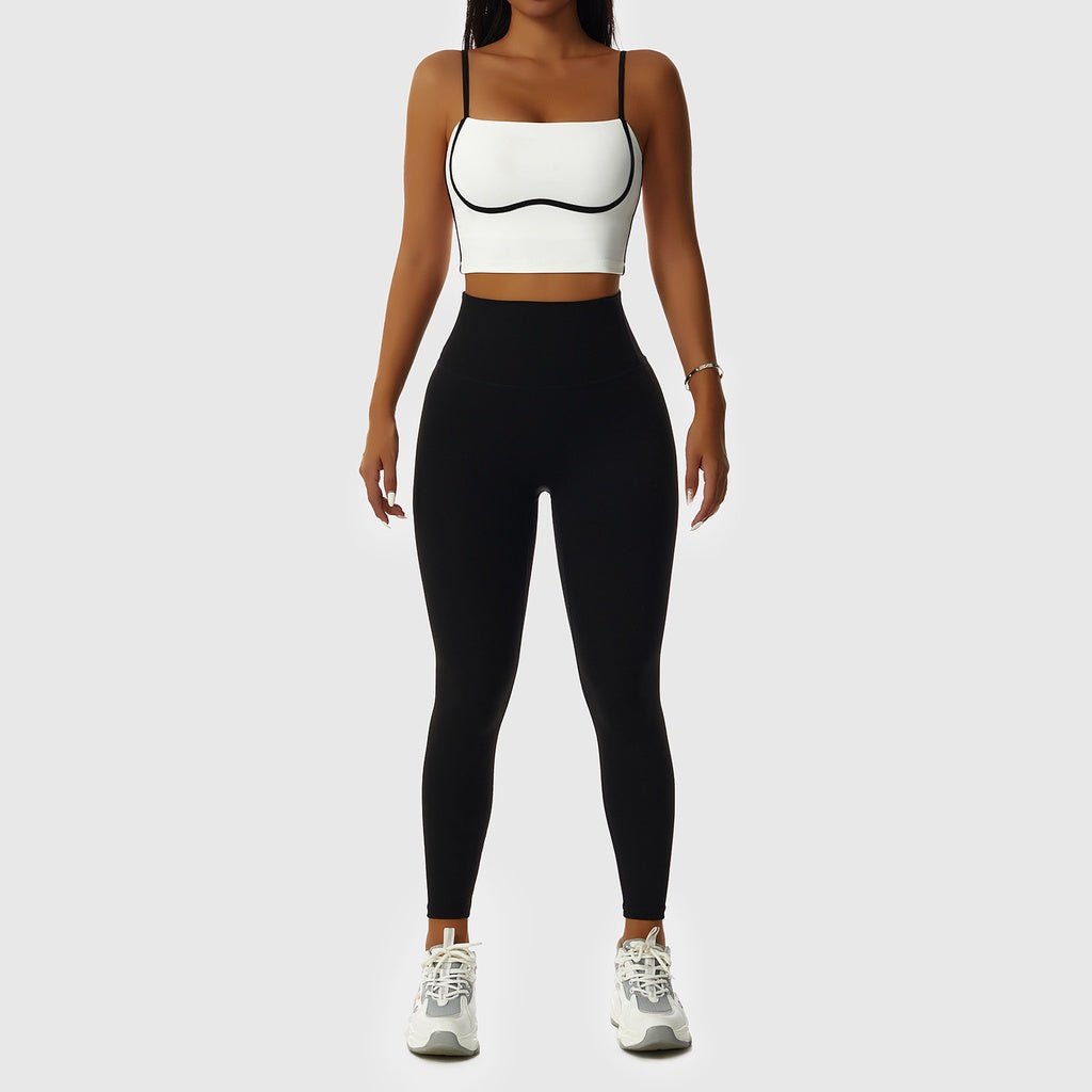 BC Stream Sports Wear Women Curved Line Fitness Yoga Set Wear Buttery Fabric Sports Bra High Elastic Yoga Pants - BodyCarver