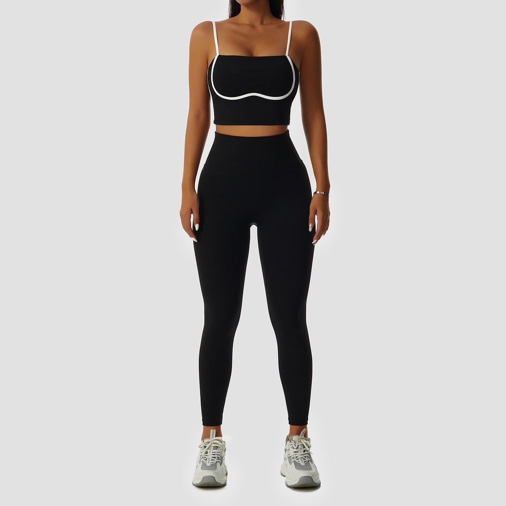 BC Stream Sports Wear Women Curved Line Fitness Yoga Set Wear Buttery Fabric Sports Bra High Elastic Yoga Pants - BodyCarver