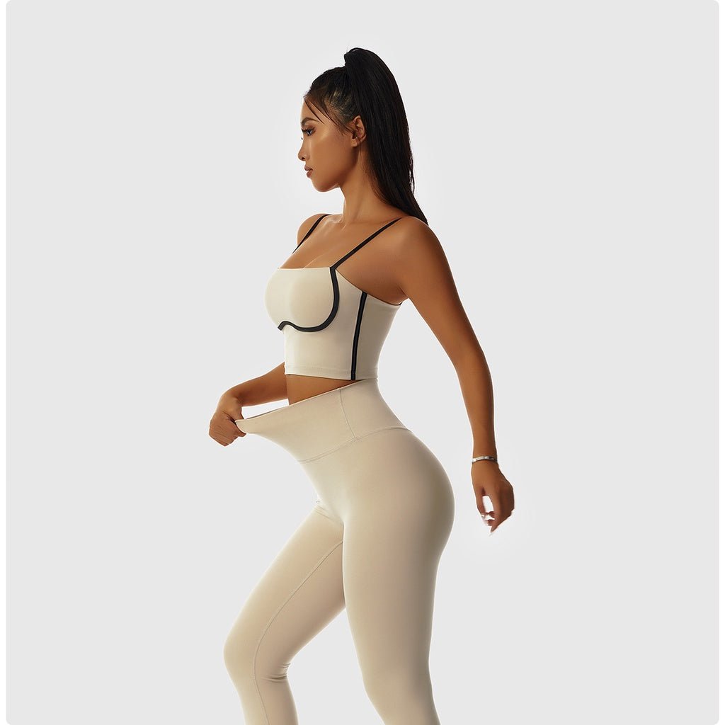 BC Stream Sports Wear Women Curved Line Fitness Yoga Set Wear Buttery Fabric Sports Bra High Elastic Yoga Pants - BodyCarver