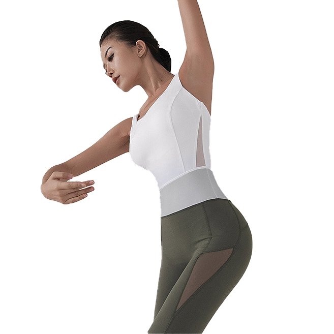 BC Women Aerial Yoga Jumpsuit One Piece Patchwork Bodysuit With Pad WJ010 - BodyCarver