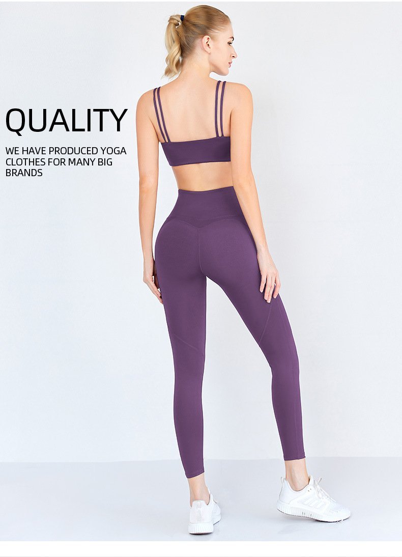 BC Women Seamless Yoga Set Shockproof Sport Bra Workout Leggings WS014 - BodyCarver