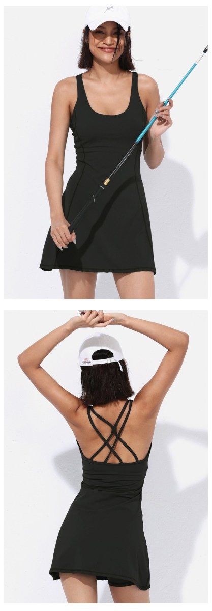 BC Women Sports Tennis Dress with Shorts and Chest Pad WS011 - BodyCarver