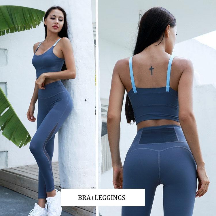 BC Women Sportswear Set Shockproof Sports Bra And Hip Lift Yoga Legging Fitness Tracksuits WS012 - BodyCarver