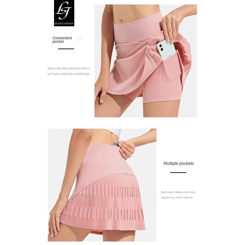BC Women Tennis Sports Skirt with Liner Fitness Short Skirt WS011 - BodyCarver