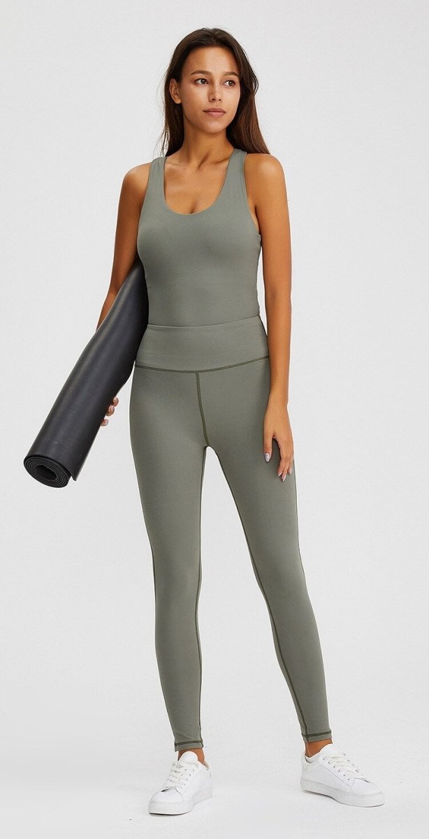 BC Women Yoga Jumpsuit Sleeveless Gym Clothing Set with Pad WJ020 - BodyCarver