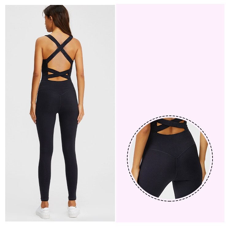 BC Women Yoga Jumpsuit Sleeveless Gym Clothing Set with Pad WJ020 - BodyCarver