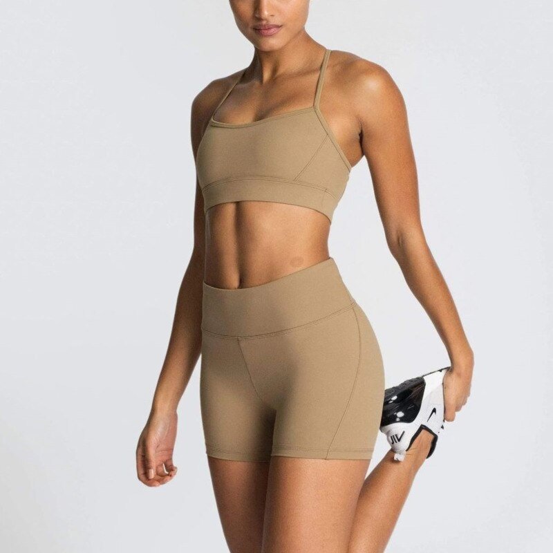 BC Workout Yoga Set Women Fitness Clothing Jogging Gym Clothes Beauty Back Sports Bra Running Bike Shorts WS021 - BodyCarver