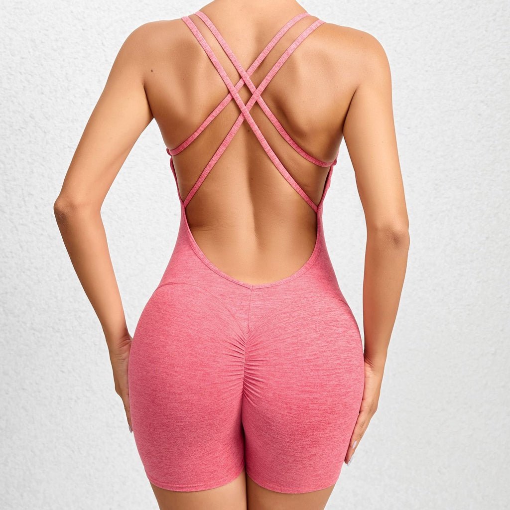 BODYCARVER 2.0 Beauty Back One-Piece Yoga Jumpsuit Women Padded Buttery Fitness Sports Bodysuit Tight Fitness Yoga Jumpsuit Women - BodyCarver