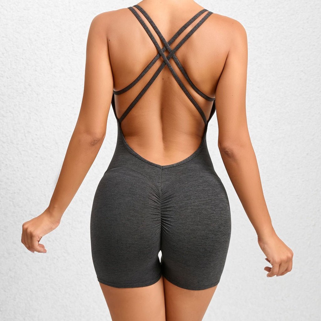 BODYCARVER 2.0 Beauty Back One-Piece Yoga Jumpsuit Women Padded Buttery Fitness Sports Bodysuit Tight Fitness Yoga Jumpsuit Women - BodyCarver