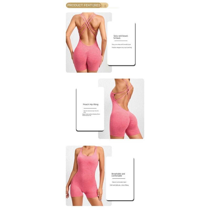 BODYCARVER 2.0 Beauty Back One-Piece Yoga Jumpsuit Women Padded Buttery Fitness Sports Bodysuit Tight Fitness Yoga Jumpsuit Women - BodyCarver