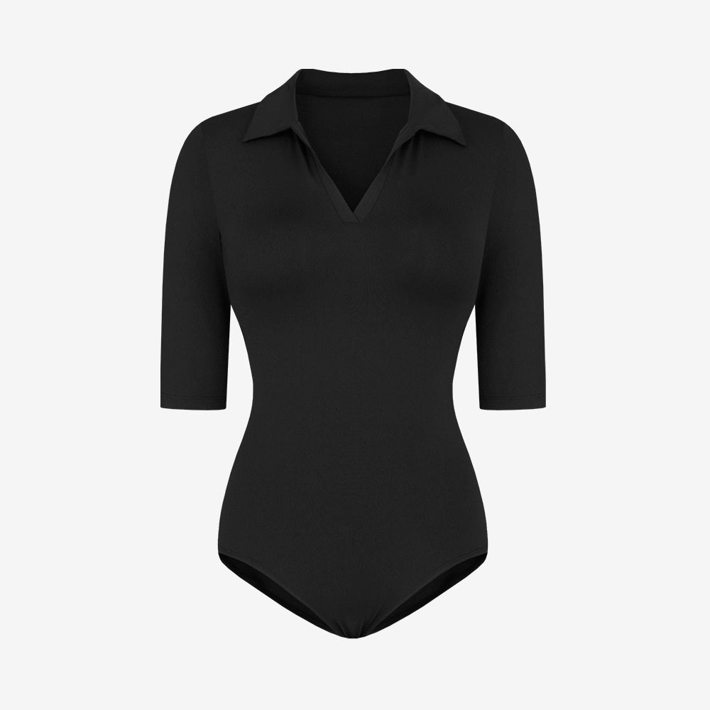 BODYCARVER 23ss Atheisure Yoga Jumpsuit Women POLO Collar casual sports bodysuits women quick-dry short sleeve one-piece sports set wear - BodyCarver