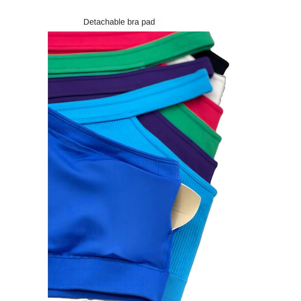 BODYCARVER 23ss Rainbow Sports Wear Set Women Fitness Running Suit Single Shoulder Sports Bra 7 Colors High Elastic Sports Pants - BodyCarver