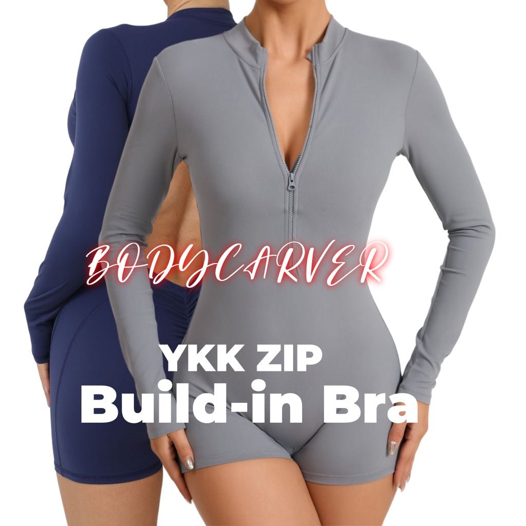 BODYCARVER 2nd Gen One-Piece Jumpsuit Women OOTD Fitness Bodysuit With Build-In Bra Beauty Back Workout Dancing Onesie Clothes - BodyCarver