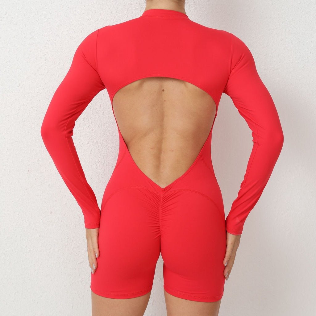 BODYCARVER 2nd Gen One-Piece Jumpsuit Women OOTD Fitness Bodysuit With Build-In Bra Beauty Back Workout Dancing Onesie Clothes - BodyCarver
