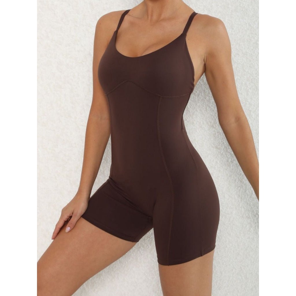 BODYCARVER Adjustable Yoga Bodysuit Women Padded Sports Fitness Jumpsuit One Piece Dance Slim-Fit Stretch Sportswear Set - BodyCarver