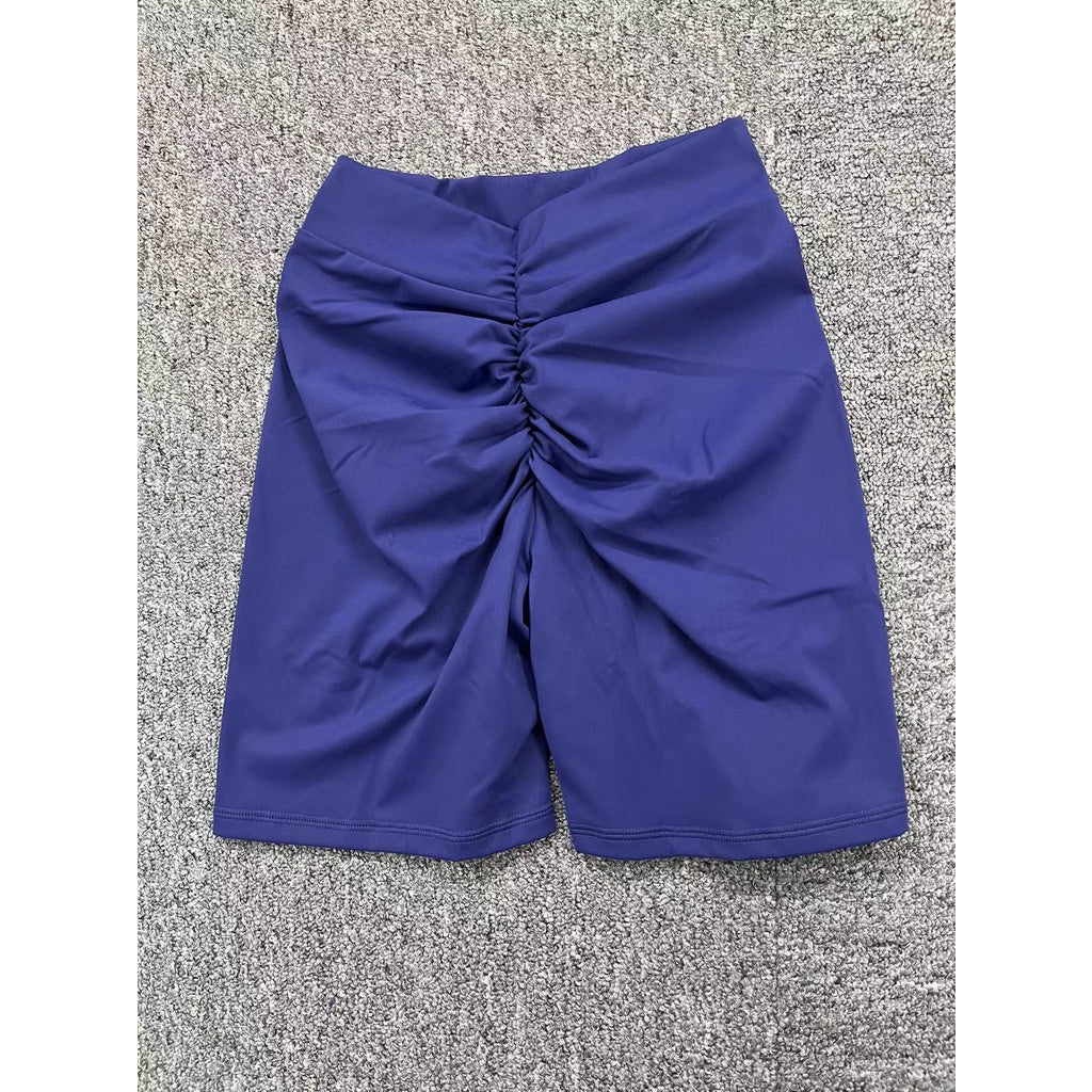 BODYCARVER BACK V Yoga Bike Shorts Women No Middle Line High Elastic Peach Hip Fitness Gym Shorts - BodyCarver