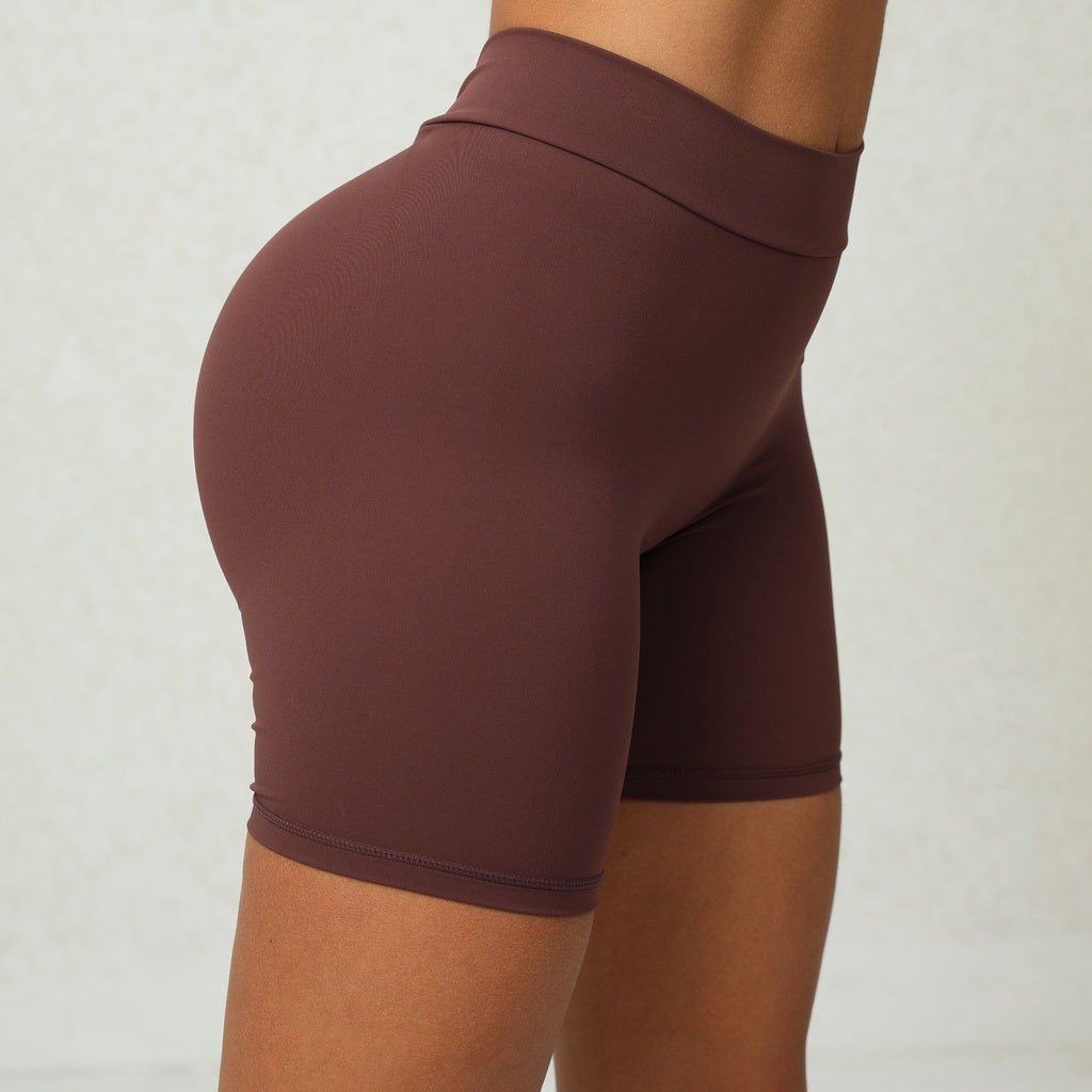 BODYCARVER BACK V Yoga Bike Shorts Women No Middle Line High Elastic Peach Hip Fitness Gym Shorts - BodyCarver