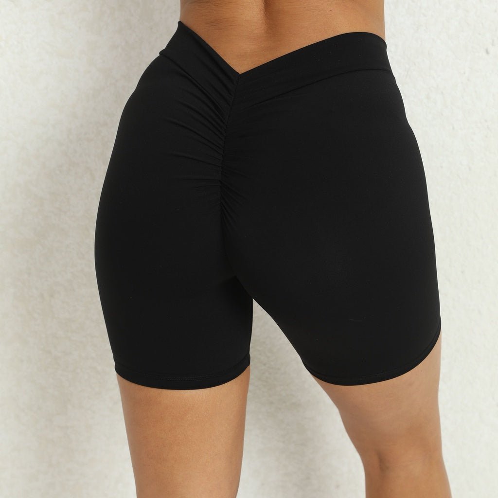 BODYCARVER BACK V Yoga Bike Shorts Women No Middle Line High Elastic Peach Hip Fitness Gym Shorts - BodyCarver