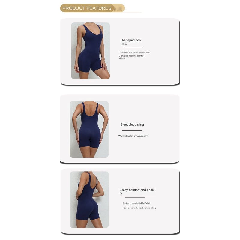 BODYCARVER BASIC Yoga Jumpsuits Women Padded High Elastic Sports Outfit One-piece Quick-Drying Body Shaping Set Wear Belly Aerial Yoga Clothes - BodyCarver