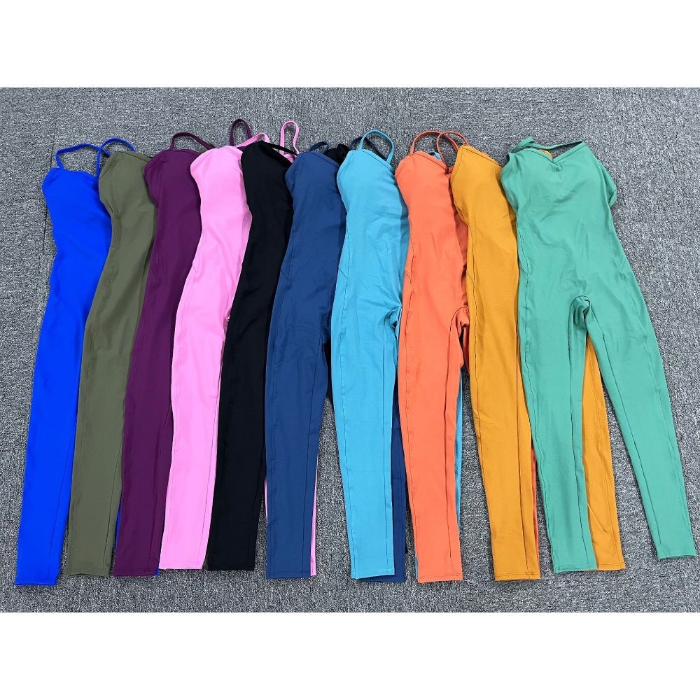 BODYCARVER Beauty Back Yoga Bodysuit Women Padded Fitness Workout Sports Jumpsuit High Elastic Gym Yoga Wear Set - BodyCarver