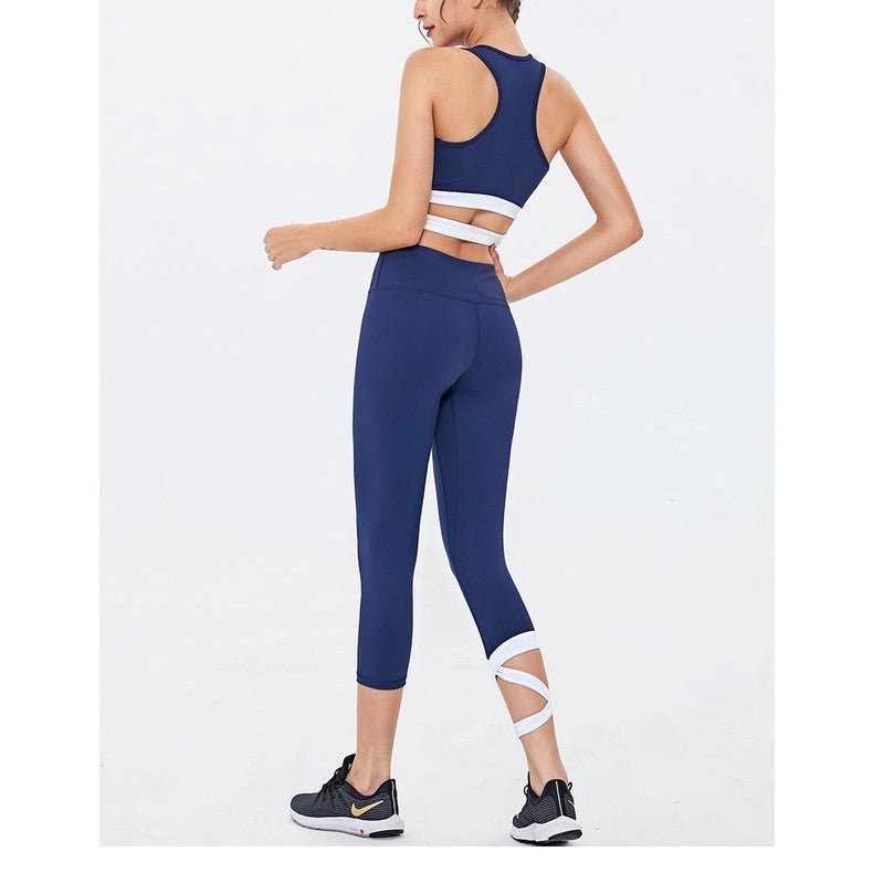 BODYCARVER BONDS Yoga Suit Women 2pcs Fitness Sports Outfit Shockproof Sports Bra Quick-Drying Lightweight Nude Feel Leggings Two-Piece Set - BodyCarver