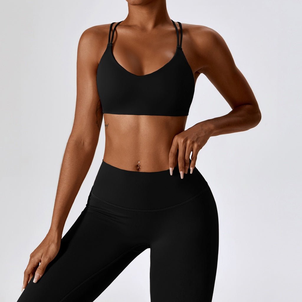 BODYCARVER Classic Sports Set Wear Women High Elastic 2 Pcs Yoga Fitness Suit Women Running Pilates Workout Beauty Back Sports Underwear Suit - BodyCarver