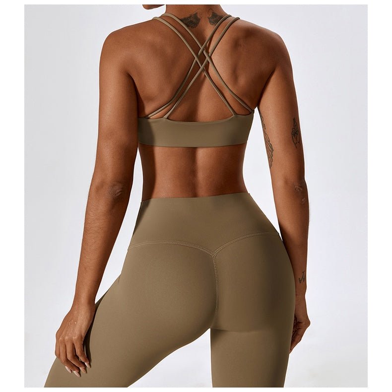 BODYCARVER Classic Sports Set Wear Women High Elastic 2 Pcs Yoga Fitness Suit Women Running Pilates Workout Beauty Back Sports Underwear Suit - BodyCarver