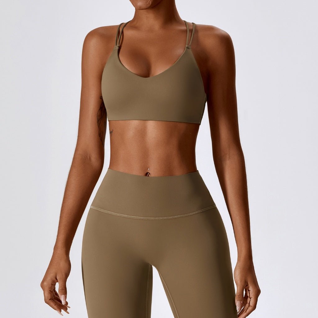 BODYCARVER Classic Sports Set Wear Women High Elastic 2 Pcs Yoga Fitness Suit Women Running Pilates Workout Beauty Back Sports Underwear Suit - BodyCarver