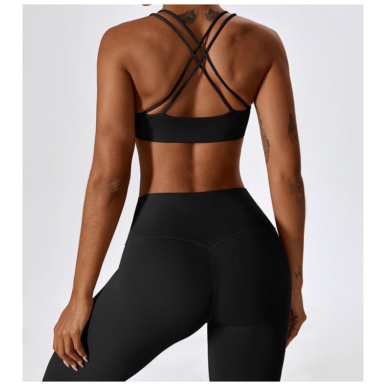 BODYCARVER Classic Sports Set Wear Women High Elastic 2 Pcs Yoga Fitness Suit Women Running Pilates Workout Beauty Back Sports Underwear Suit - BodyCarver
