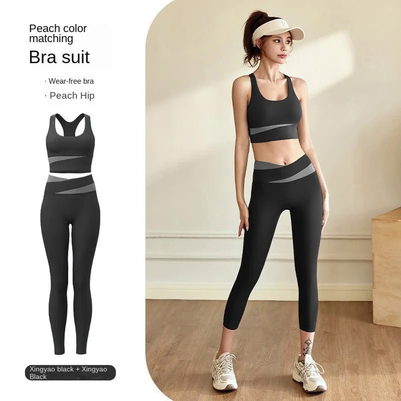 BODYCARVER CRASH Yoga Sports Outfit Women 2XL High Waist Belly Contracting 2pcs Yoga Suit Shockproof Sports Set Wear Women - BodyCarver