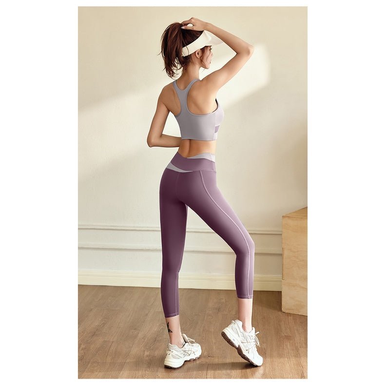 BODYCARVER CRASH Yoga Sports Outfit Women 2XL High Waist Belly Contracting 2pcs Yoga Suit Shockproof Sports Set Wear Women - BodyCarver