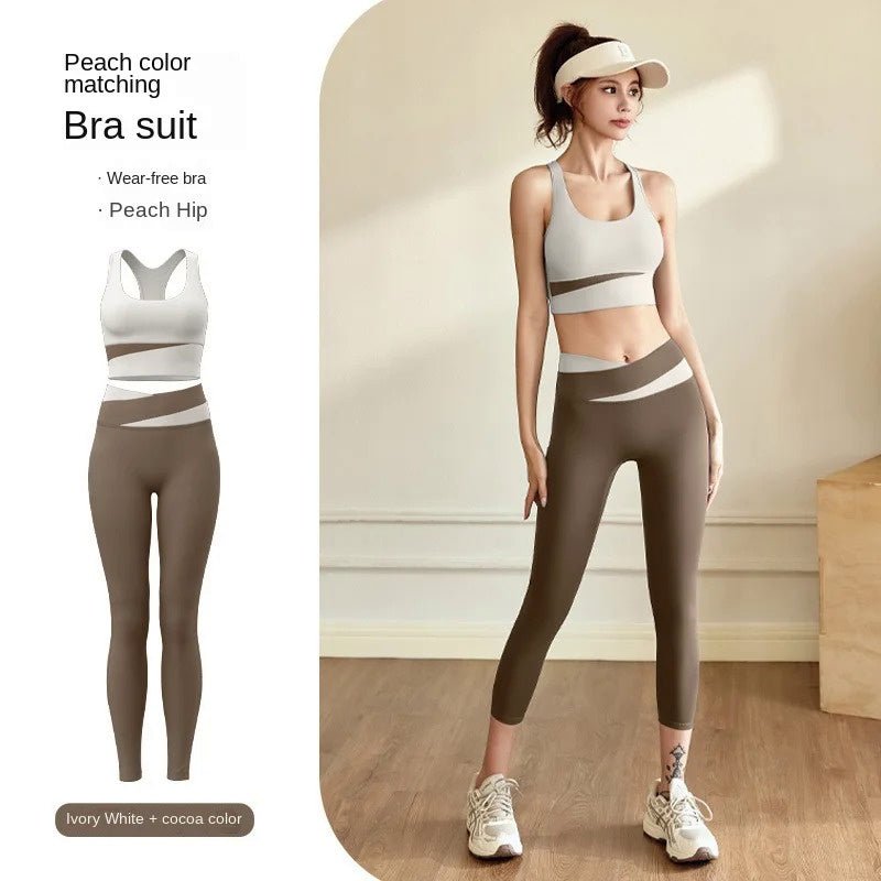 BODYCARVER CRASH Yoga Sports Outfit Women 2XL High Waist Belly Contracting 2pcs Yoga Suit Shockproof Sports Set Wear Women - BodyCarver