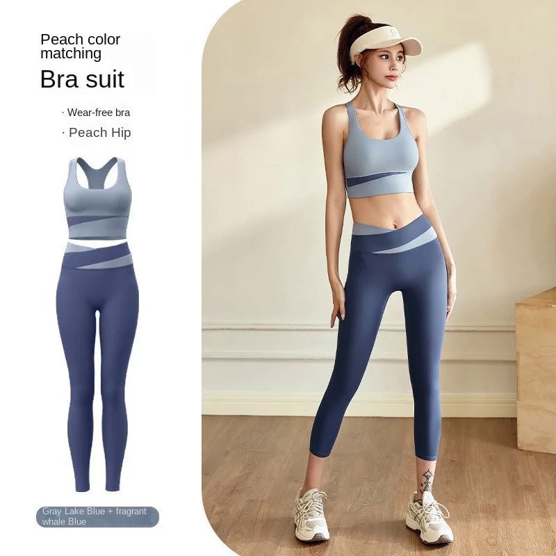 BODYCARVER CRASH Yoga Sports Outfit Women 2XL High Waist Belly Contracting 2pcs Yoga Suit Shockproof Sports Set Wear Women - BodyCarver