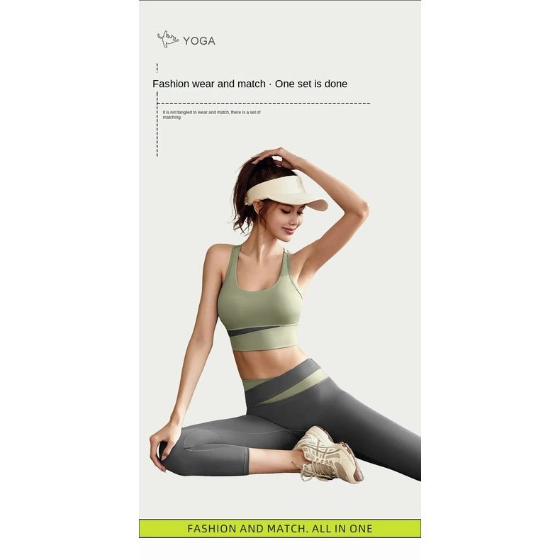 BODYCARVER CRASH Yoga Sports Outfit Women 2XL High Waist Belly Contracting 2pcs Yoga Suit Shockproof Sports Set Wear Women - BodyCarver
