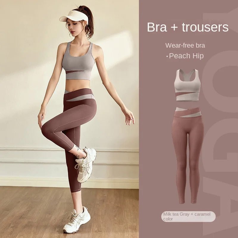 BODYCARVER CRASH Yoga Sports Outfit Women 2XL High Waist Belly Contracting 2pcs Yoga Suit Shockproof Sports Set Wear Women - BodyCarver