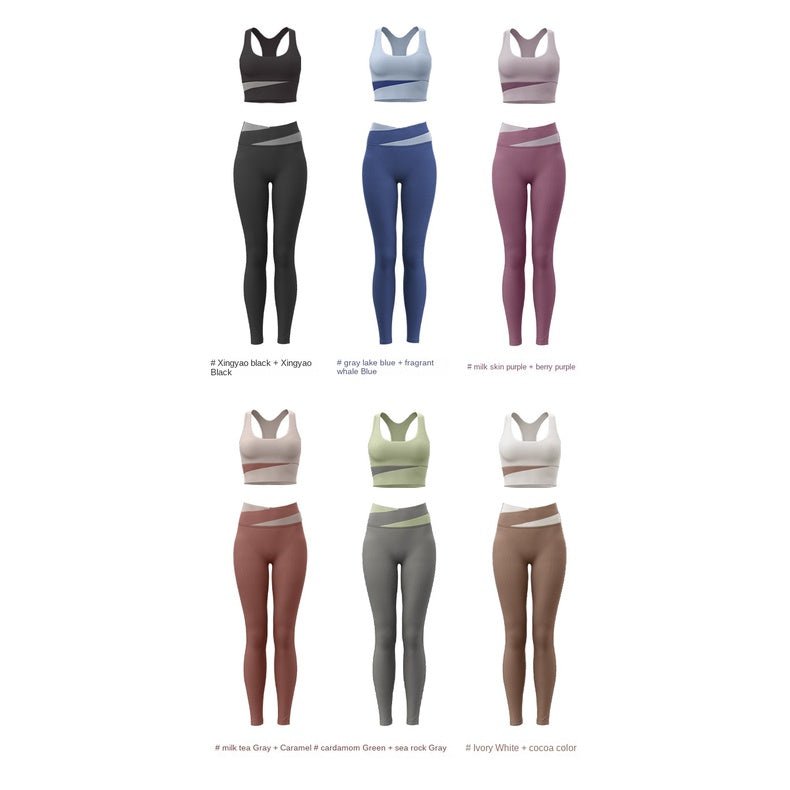 BODYCARVER CRASH Yoga Sports Outfit Women 2XL High Waist Belly Contracting 2pcs Yoga Suit Shockproof Sports Set Wear Women - BodyCarver