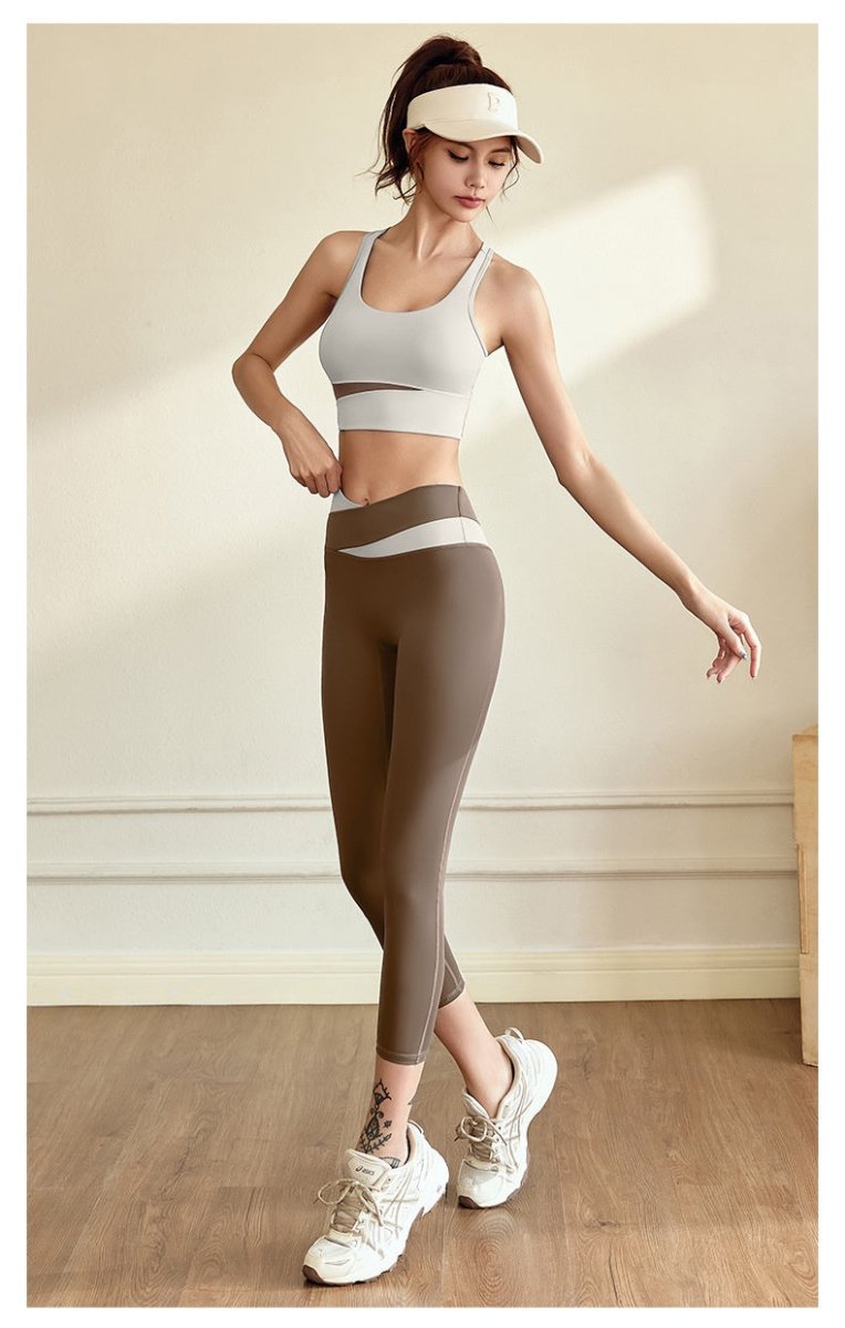 BODYCARVER CRASH Yoga Sports Outfit Women 2XL High Waist Belly Contracting 2pcs Yoga Suit Shockproof Sports Set Wear Women - BodyCarver