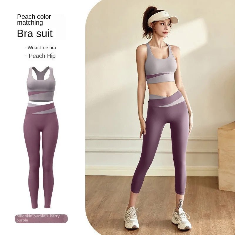 BODYCARVER CRASH Yoga Sports Outfit Women 2XL High Waist Belly Contracting 2pcs Yoga Suit Shockproof Sports Set Wear Women - BodyCarver