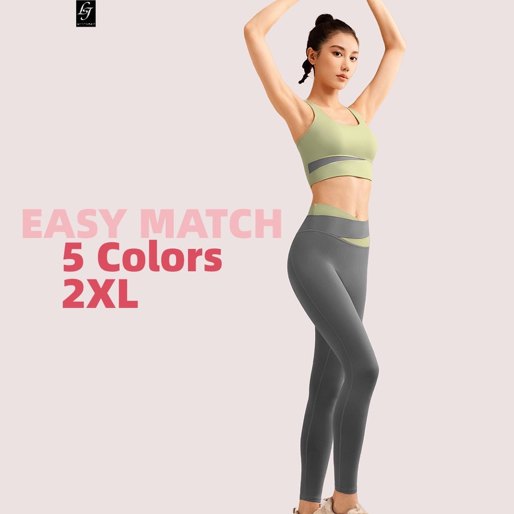 BODYCARVER CRASH Yoga Sports Outfit Women 2XL High Waist Belly Contracting 2pcs Yoga Suit Shockproof Sports Set Wear Women - BodyCarver
