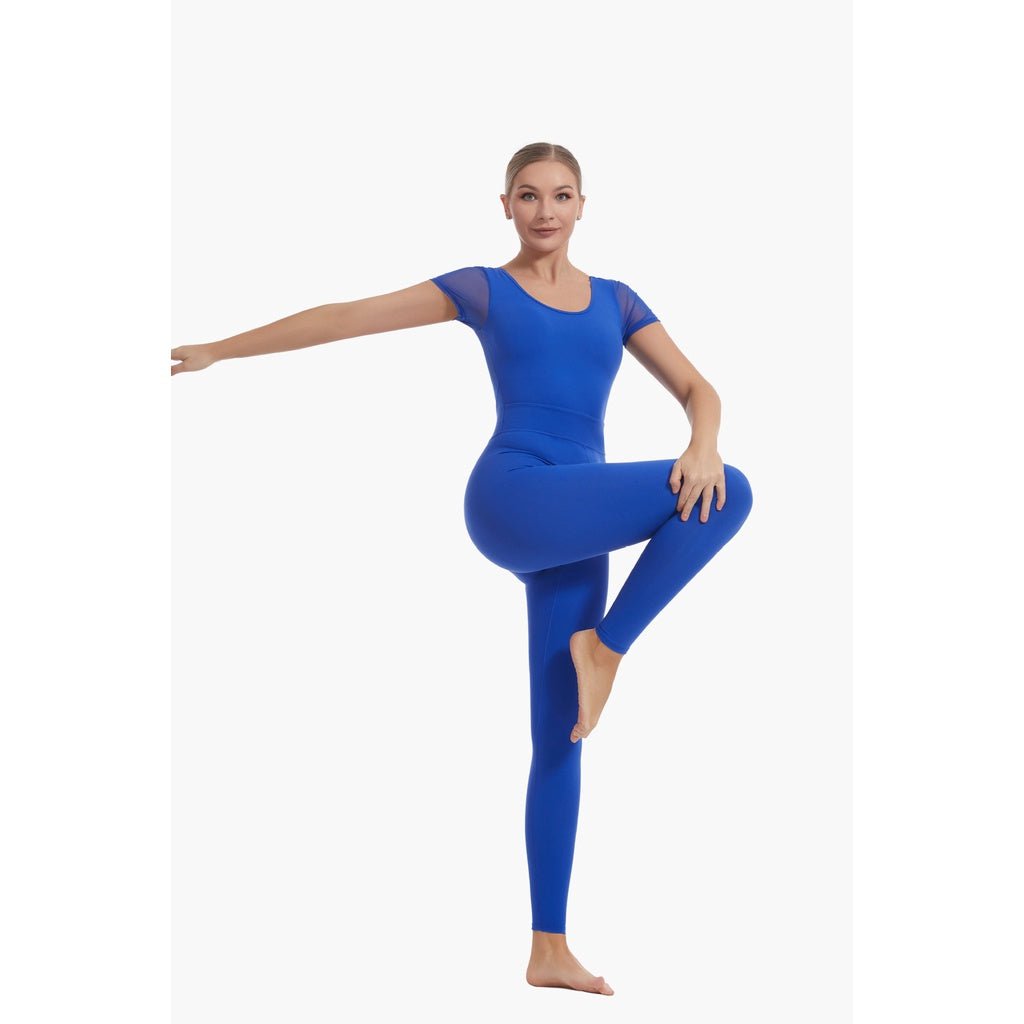 BODYCARVER Mesh Aerial Yoga Bodysuit Women Padded Fitness Sports One Piece Outfit High Elastic Ballet Dancing Leotard - BodyCarver