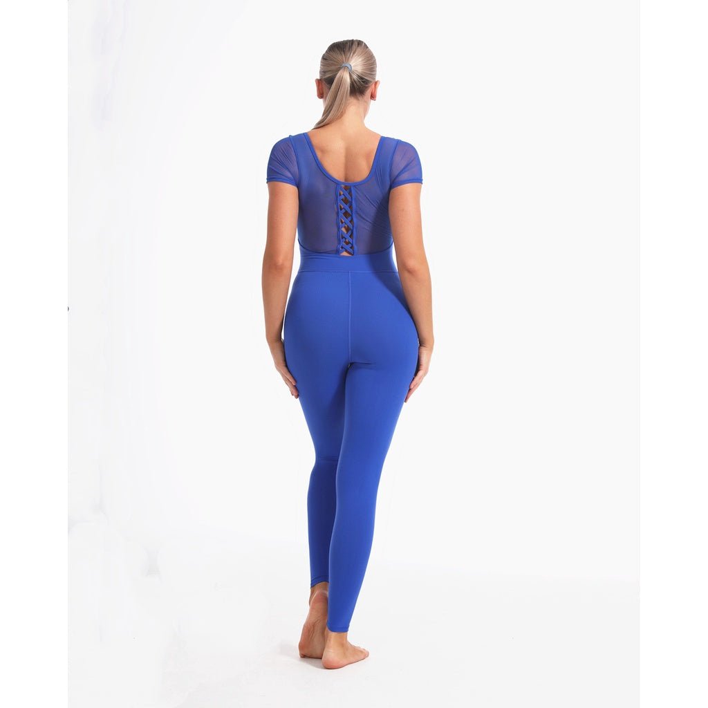 BODYCARVER Mesh Aerial Yoga Bodysuit Women Padded Fitness Sports One Piece Outfit High Elastic Ballet Dancing Leotard - BodyCarver