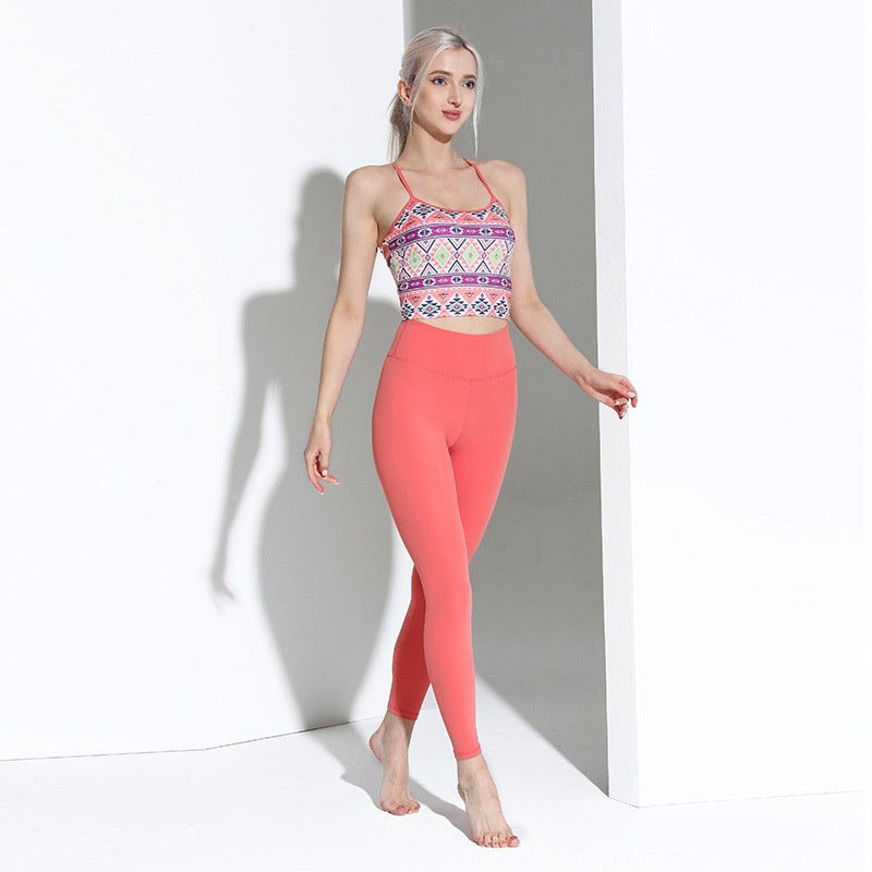 BODYCARVER MYTH 23ss Sports Wear Set Women Myth Patter Sports Yoga Bra High Elastic Fitness Running Pants Women Workout Yoga Set - BodyCarver