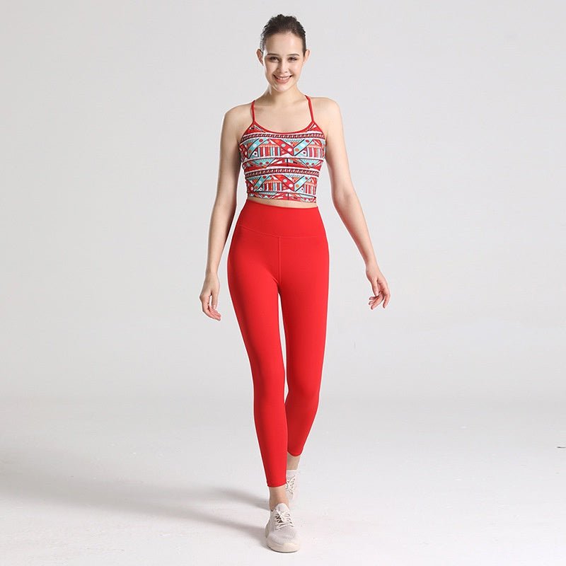 BODYCARVER MYTH 23ss Sports Wear Set Women Myth Patter Sports Yoga Bra High Elastic Fitness Running Pants Women Workout Yoga Set - BodyCarver
