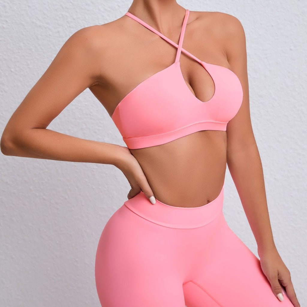 BODYCARVER NEW Cross Back Sports Outfit Women 2 Pcs Yoga Suit Sports Bra Shockproof Bra Push up Yoga Suit Underwear Female Beauty Running Shock Absorption Fitness Suit - BodyCarver