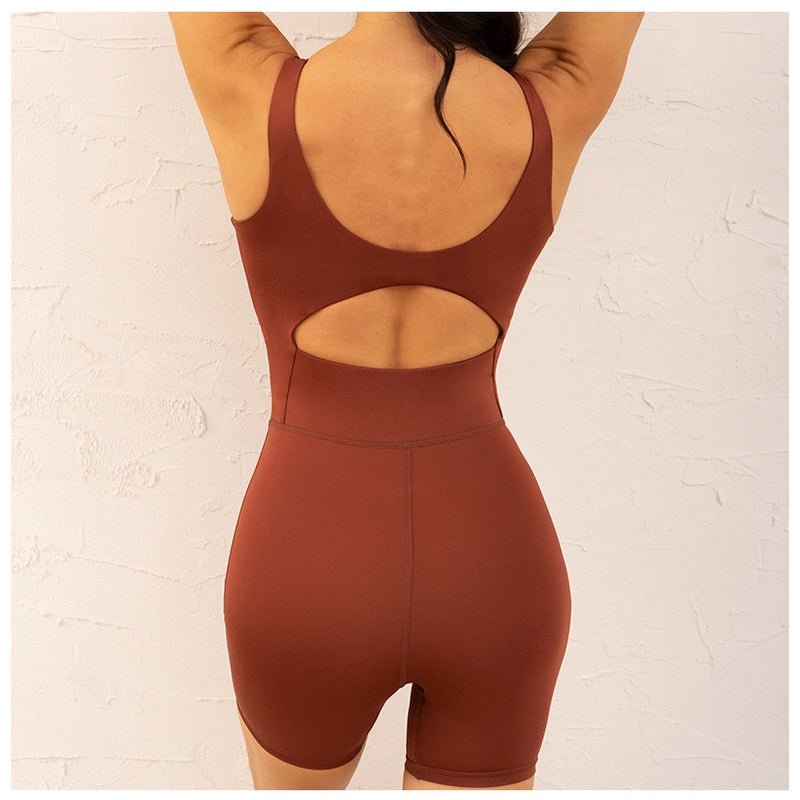 BODYCARVER NEW Yoga Jumpsuit with Pad Women Supportive Stylish One-Piece Workout Outfit Beauty Back Sports Wear Set Women - BodyCarver