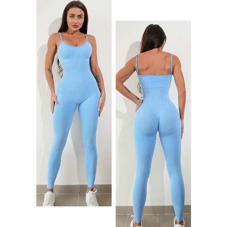 BODYCARVER NEWBIE OOTD Yoga Outfit Women Padded Beauty Back One-Piece Jumpsuit OOTD Seamless High Elastic Fitness Sports Onesie - BodyCarver