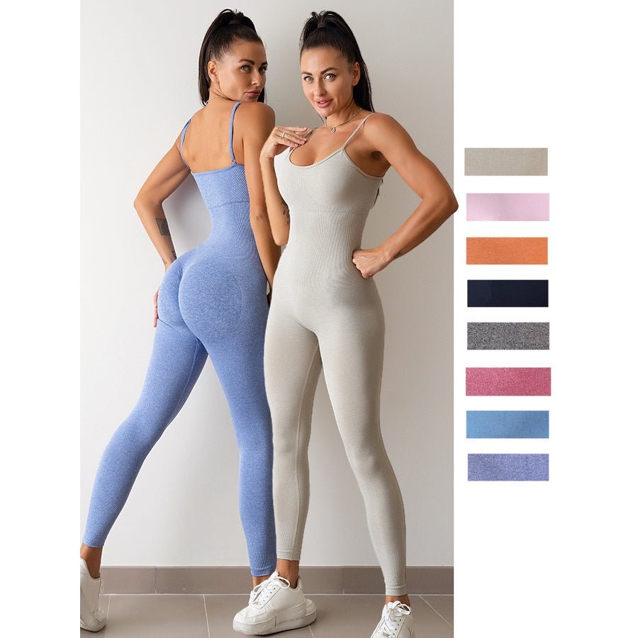 BODYCARVER NEWBIE OOTD Yoga Outfit Women Padded Beauty Back One-Piece Jumpsuit OOTD Seamless High Elastic Fitness Sports Onesie - BodyCarver