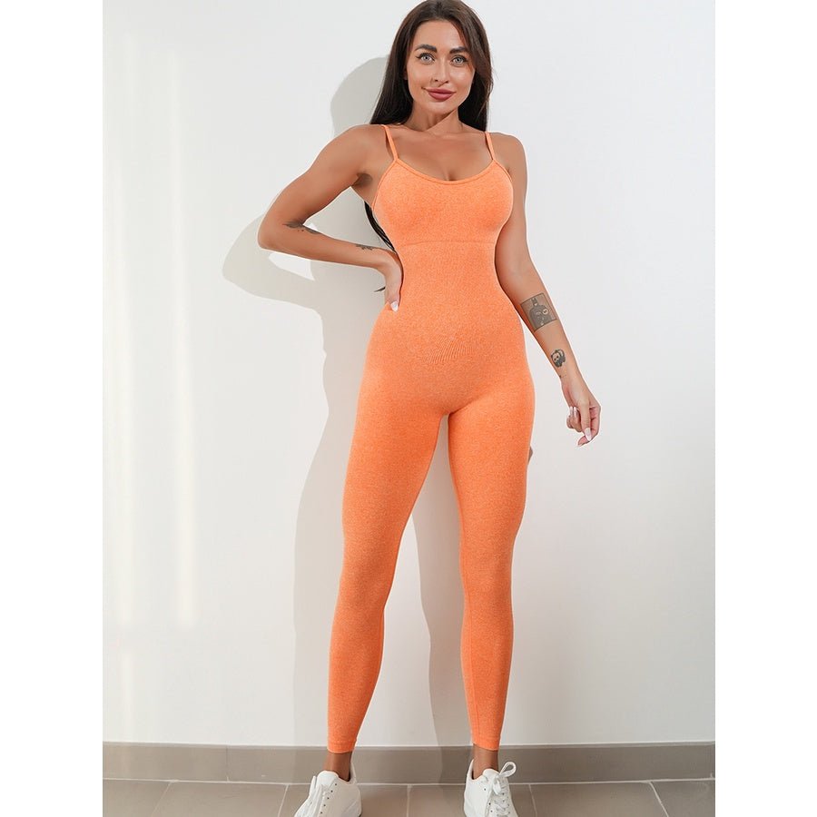 BODYCARVER NEWBIE OOTD Yoga Outfit Women Padded Beauty Back One-Piece Jumpsuit OOTD Seamless High Elastic Fitness Sports Onesie - BodyCarver
